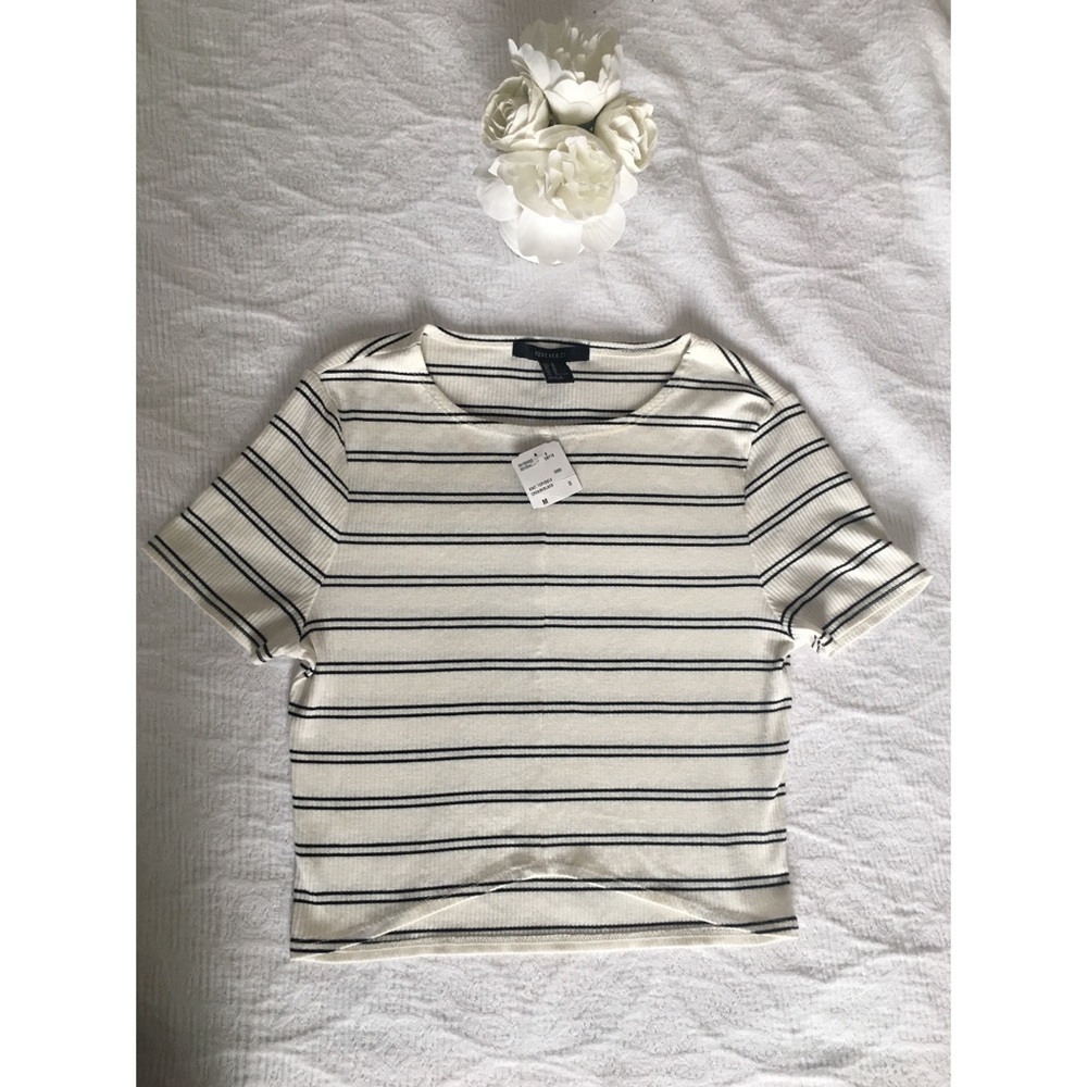 Striped Black and White crop top